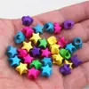 Acessórios para Dreadlocks Enfeites de Cabelo para Meninas, Decorações de Cabelo Trançado, Acessórios DIY de Estrela de Cinco Pontas com Furo Grande em Acrílico