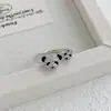 Anel Bonito de Zircônia de Panda Vermelho para Mulheres, Novo Estilo Chinês, Pequeno, Leve, Luxuoso, Estilo Artístico, Anel Pulseira de Grupo Aberto Ajustável