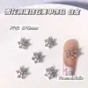 Joias para Nail Art Série Floco de Neve Brilhante Luxo Leve Zircônia Incrustada em Cobre Atmosfera de Outono e Inverno Natalina Decoração de Unhas