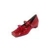Zapatos Únicos de Nariz de Cerdo Transpirables con Corte Hueco, Nuevos Zapatos Mary Jane de Cuero Genuino Estilo Francés Retro Ballet Aumentadores de Altura para Primavera/Verano