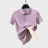 Camisa polo formal de negocios para jóvenes hombres, se puede imprimir con patrones de logotipo, cuello solapa de seda helada, sensación fresca, manga corta, top transpirable