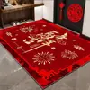 Novo Tapete de Entrada Estilo Chinês 2026 Ano do Cavalo Festivo Doméstico Antiderrapante Tapete Vermelho para Porta Tapete de Entrada