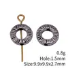 9.9x9.9x2.7mm Diámetro del agujero aprox.. 1.5mm 0.8g Color plata antiguo Anillo redondo texturizado cadena para ensartar cuentas