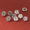 Plata S925 Botón Antiguo de 8 mm Estilo Nacional Retro Cuerda Trenzada Impresa Accesorios Hechos a Mano DIY Pulsera Hebilla de Conexión S1308