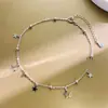 Tobillera Popular Transfronteriza de Plata de Ley S925 para Mujer, Diseño de Cuentas de Estrella Normcore, Suministro para Transmisión en Vivo, Tobillera de Textura de Lujo Accesible