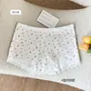 Calzoncillos tipo bóxer para mujer de estilo francés con estampado floral pequeño, de cintura media, ajustados a la cadera, 10A, de algodón puro antibacteriano, con entrepierna extendida, shorts de seguridad para mujer