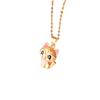 Collar de Oro 3D Color Oro Latón Chapado Oro Lao Cuentas de Transferencia Zorro de Nueve Colas Pintura Horneada para Mujer Lindo Colgante de Zorro