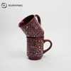 Taza de Cerámica Navideña Retro, Taza de Agua con Estampado de Líneas de Santa Claus, Taza de Café Atmosférica de Gran Capacidad Personalización