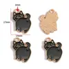 Accesorios para Joyería de Aleación con Goteo de Aceite Hechos a Mano Colgante de Gato Gatito Blanco y Negro Pulsera Collar Pendientes Colgante W478