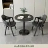 Mesa y Sillas Pequeñas Redondas Modernas Simples para Recepción, Negociación, Comedor de Cafetería de Té de Leche y Balcón