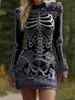 Site independente transfronteiriço internacional Vestido bodycon feminino gótico fantasia de Halloween vestido justo