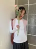 Hebilla de fuegos artificiales. Camiseta suave acanalada, nueva camiseta básica de otoño e invierno para mujer, corte ajustado, elástica, interior agradable a la piel