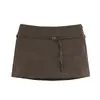 Falda corta de línea A multicolor con cintura de cordón para mujer, falda pantalón anti-exposición, falda midi versátil, stock de fábrica 4661522
