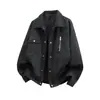 Otoño Vintage Desgastado 25 Años Otoño Casual Versátil Chaqueta Moda Masculina Chaqueta Harrington Estampada