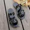Nuevas Pantuflas de Verano 2026 para Mujer, Estilo Europeo y Americano, Talla Grande, Suela Plana, Tejido Sencillo, Sandalias Casuales para Exteriores para Mujer