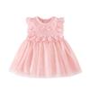 Anbaolu Roupas de Bebê Vestido de Princesa de Renda para Bebês Meninas Vestido de Aniversário de 100 Dias Roupas Doces Finas de Verão