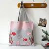 Bolsa de Lona Versátil com Tema Oceânico para Estudantes, Nova Bolsa de Ombro Fofa de Desenho Animado com Design de Polvo, Casual de Tricô Estilo Coreano