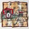 Nuevo Pañuelo Cuadrado Pequeño con Estampado de Carruaje Palaciego Retro para Mujer, Pañuelo para el Cuello de Protección Solar para Salidas de Verano, Pañuelo para Cuello de Camisa de Traje
