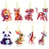 Llavero de Acrílico Color Cristal de Dibujos Animados Colgante de Llavero de Animales Colgante Creativo Pequeño Accesorios de Colgante Venta al por Mayor Transfronteriza