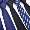 Corbata de negocios para hombre de 8 cm, disponible en fábrica. Corbata de mano profesional para entrevistas, corbata a rayas, de poliéster y seda jacquard para hombre.