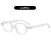 Novos Óculos Retrô com Armação Oval para Mulheres Personalidade Artística Lentes Planas Simples Moldura de Espelho Lisa Decoração Clássica com Rebites