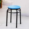 Banqueta de tubo de ferro metálico, banqueta redonda para uso doméstico, banqueta de mesa de jantar, cadeira de jantar de restaurante, banqueta de anel duplo, cobertura de assento macia de couro, espessada e durável