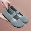 Zapatos sin cordones para madres, Zapatos de mujer de marca para mediana edad y mayores, Zapatos planos, Sandalias transpirables de verano, Zapatos de tela calados con suela blanda