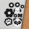 Parche Bordado de Tela Estilo Chino Panda Blanco y Negro Insignia Material para Pasador de Pelo Infantil Decoración para Funda de Teléfono Zapato Sombrero Accesorios