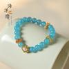 Amor Marino Romántico Orbe Aqua con Cobre Antiguo Chapado en Oro Perla Dulce Lujo Ligero Pulsera de Hada para Mujer