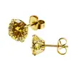 Aretes de Acero Inoxidable Estilo Europeo y Americano AAA Zirconia Colorida Redonda Mariposa Tachuelas para Oreja Hélice Simple Versátil Accesorios de Aretes de Moda