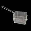 Cesta para freír snacks de acero inoxidable 304 cuadrada para papas fritas postres cesta para freír freidora eléctrica de restaurante filtro control de aceite cesta para freír