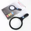 Lupa Manual Grande de 138mm com 12 Luzes LED, Cabo Antiderrapante, Ampliação Dupla para Pessoas Idosas Ler Livros