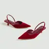 Sandalias de Tacón Kitten de Cuero de Color Sólido de Alta Gama sin Espalda, Mules, Venta al por Mayor Transfronteriza Europea y Americana 2026