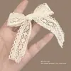 Pinza para el Cabello de Pato con Lazo de Encaje Blanco, Pinza Lateral de Flequillo de Alta Gama y Exquisita, Accesorio para el Cabello Trenzado, Pasador para Mujer