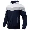 Sudadera con capucha de retazos para hombre para primavera y otoño, sudadera con capucha tipo pullover de color block de corte holgado, chaqueta deportiva versátil