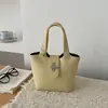 Bolsa de Mão Simples com Padrão de Lichia Estilo Coreano para Mulheres 2026 Nova Moda High-End Versátil Bolsa Transversal de Balde