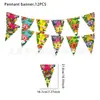 Decoração de Festa Temática Havaiana Tropical Mais Vendida Transfronteiriça Banners e Bandeirinhas Triangulares para Decorações Havaianas de Exterior
