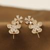 Aretes de Pines Vacíos de Hojas de Diamantes de Oro Real Chapado en Cobre Perla DIY Aguja de Plata 925 Aretes Colgantes de Flores Accesorios para Aretes