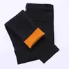 Jeans Negros para Mujer 2025 Nuevo Otoño e Invierno Cintura Alta Corte Delgado Color Sólido Lápiz Polar Moda