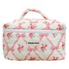Lindo Bolso Cosmético con Lazo de Nudo de Gran Capacidad Neceser de Gran Capacidad Bolso de Mano Portátil Suave Bolso de Mano Multiusos