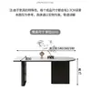 Mesa de Comedor Isla de Madera Maciza Pizarra Estilo Mid-Century Guangdong Foshan Retro Francés Hogar Apartamento Pequeño Ovalada Lujo Ligero Gama Alta