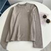 Camiseta Térmica de Forro Polar Doble Cara Bordada de Manga Larga para Mujer, Cepillada para Calidez, Engrosada, Cuello Redondo Semi-Alto, Modelo Nuevo 2026