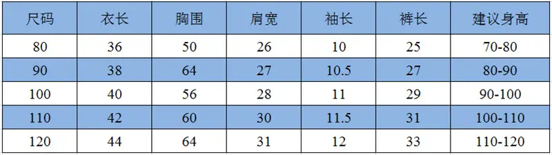 80-120短袖套装