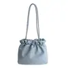 Bolso Cubo Estilo Coreano para Mujer, Bolso de Hombro Casual de Gran Capacidad, Bolso de Viaje con Textura de Moda Nueva, Bolso Simple para Mujer