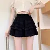 Falda de pastel estilo ballet de alta resistencia para mujer, nueva colección primavera/otoño, dulce y femenina, de cintura alta, con ribete de encaje, y un diseño acampanado y corto.