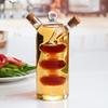 Aceitera de vidrio de borosilicato 2 en 1 para cocina, con doble boca sellada, para salsa y vinagre.