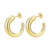 Pendientes de acero de titanio europeos y americanos, ligeros, de lujo, con personalidad sencilla, de acero inoxidable, con hebilla de oreja tipo C para mujer, galvanizada, venta al por mayor de fábrica