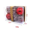 Bola de Navidad Pintada de 8 cm en Caja Transparente Decoración Festiva Caja de Regalo Props para Escena de Ventana