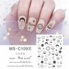 MEETSWEET Flor de luna nueva negro y blanco oro y plata estrella Luna adhesivo impermeable pegatinas para uñas pegatinas de uñas sueño