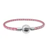 Pulsera de Cordón de Cuero Trenzado con Hebilla de Acero de Titanio Logo Panjia Bucle Único Negro Hebilla Redonda de Cuero Pulsera Básica Transfronteriza DIY